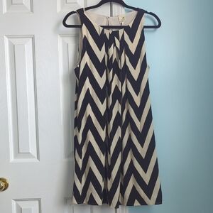 Pink Owl Black and Cream Chevron Sundress